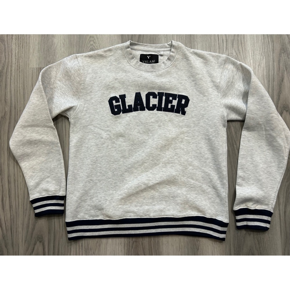 Valani Glacier Crewneck‎ Sweatshirt Womens 2XL Grey Navy Blue Varsity Pullover